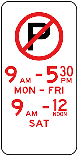 R5-41 - No Parking (with times)